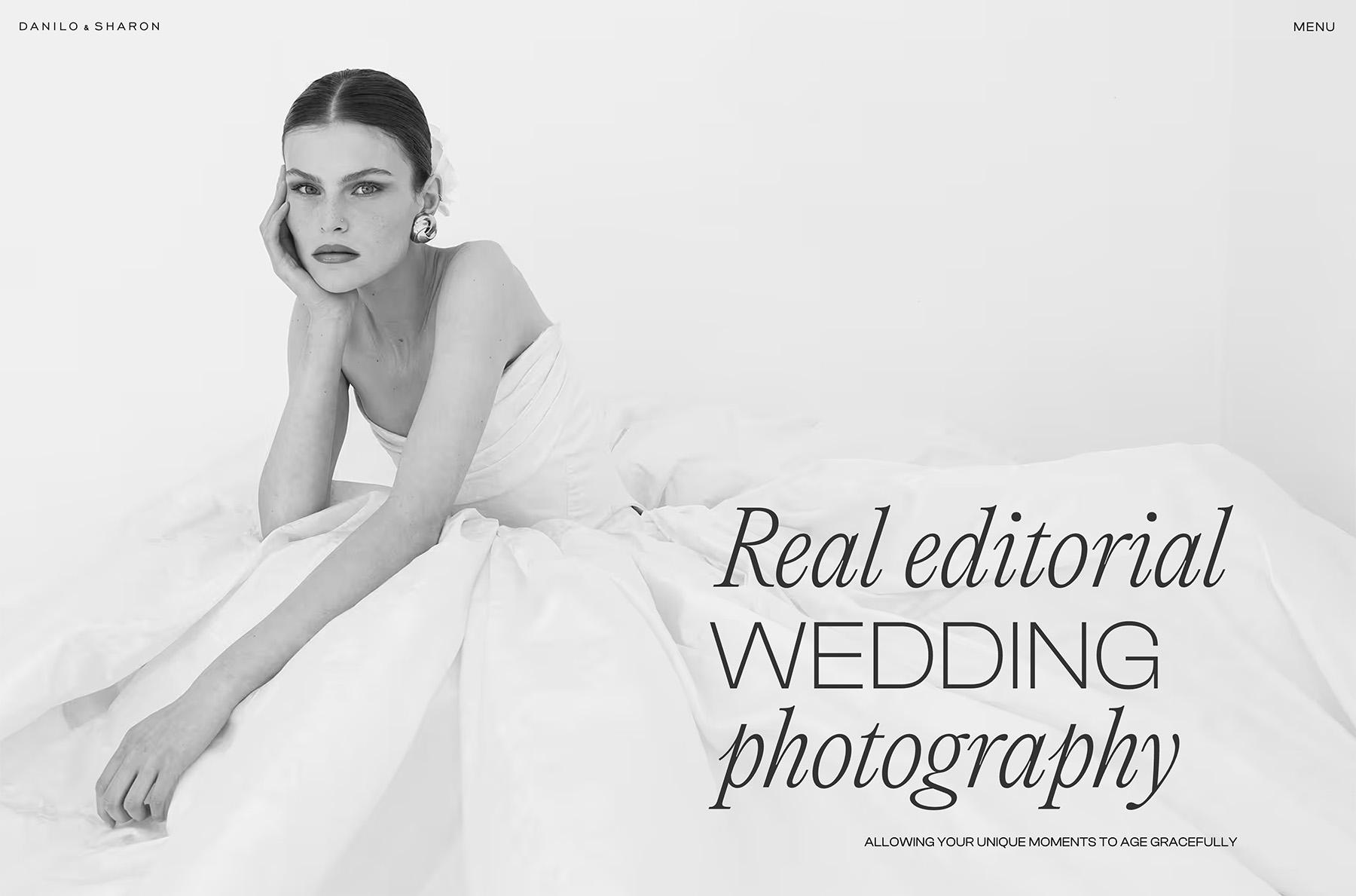 Danilo & Sharon - Editorial wedding photography expert website design made with Webflow.
