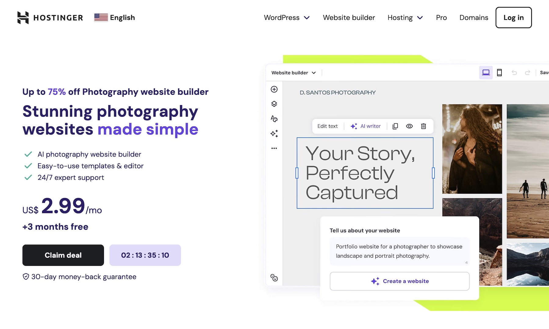 hostinger budget friendly builder with ai powered site creation