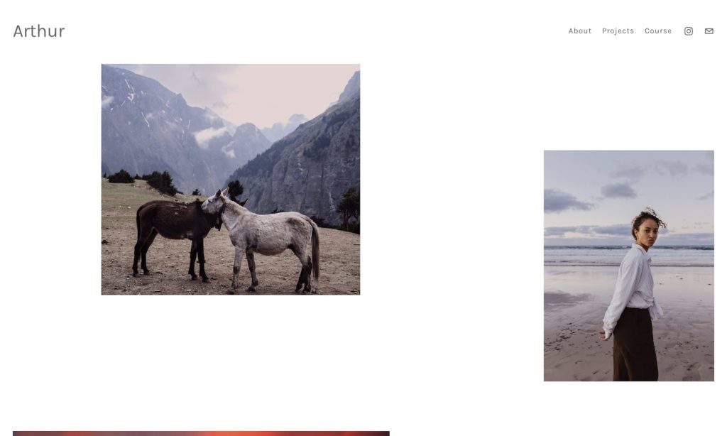 minimalist layouts with a lot of white space