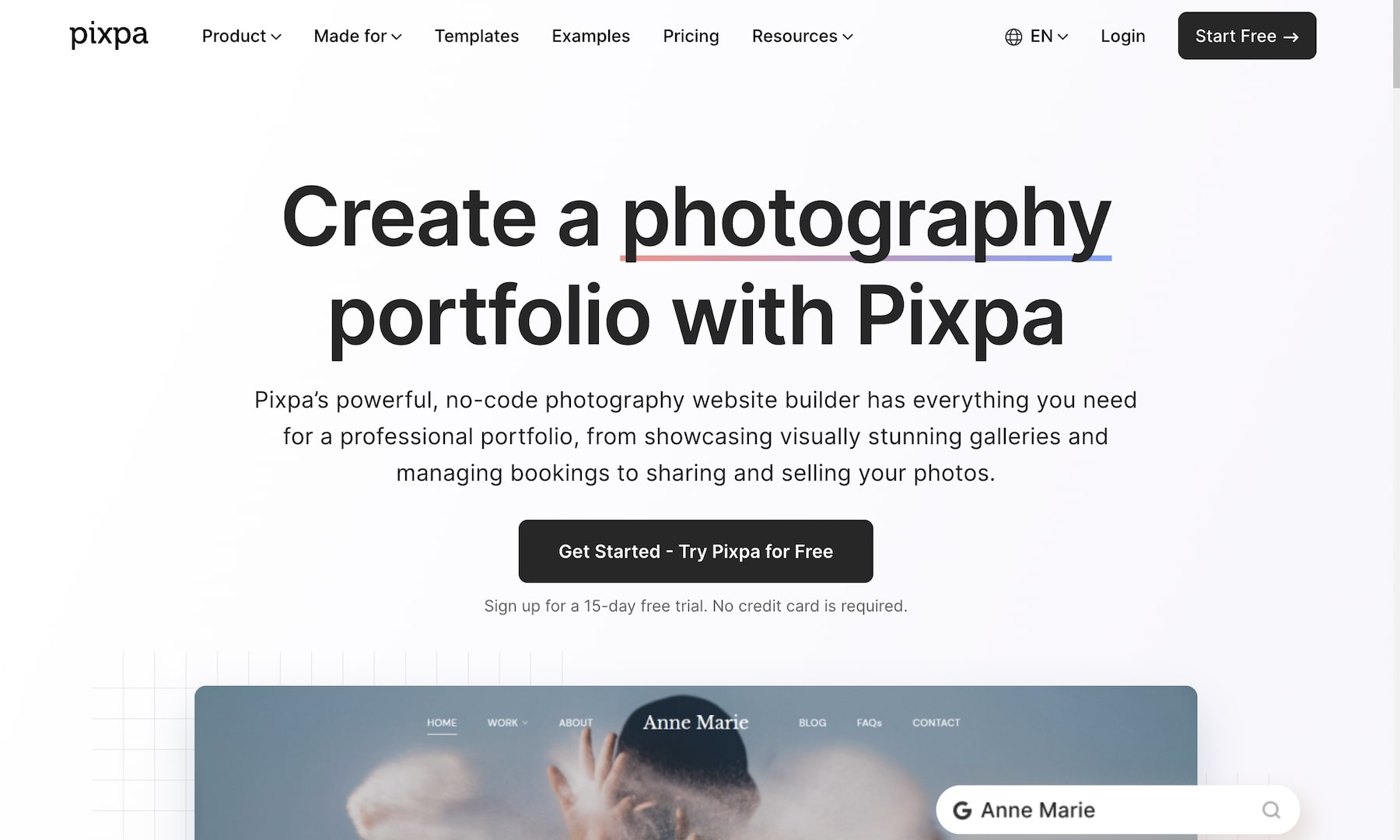 pixpa affordable and feature rich builder for portfolios and sales