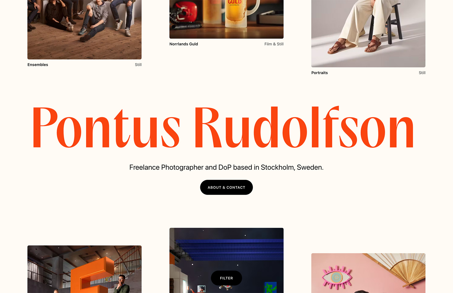 pontus rudolfson - freelance photographer website design